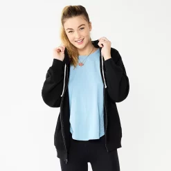 Juniors' SO® Oversized Zip-Up Hoodie -Fleece Shop 5236393 Black Luxe