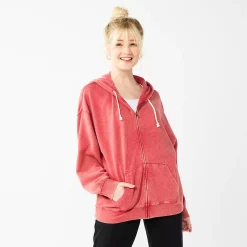 Juniors' SO® Oversized Zip-Up Hoodie -Fleece Shop 5236393 Cherries