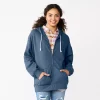 Juniors' SO® Oversized Zip-Up Hoodie -Fleece Shop 5236393 Navy Tundra