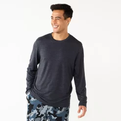 Men's Sonoma Goods For Life® Seriously Soft Crewneck Sleep Tee -Fleece Shop 5236520 Charcoal Sd