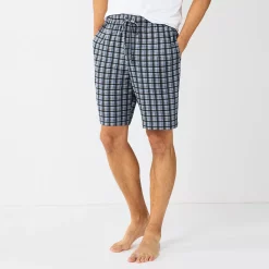 Men's Sonoma Goods For Life® Seriously Soft Pajama Shorts -Fleece Shop 5236603 Grey Blue Plaid