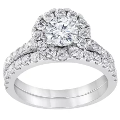 Evolv 14k White Gold 2 Carat T.W. IGI Certified Lab-Grown Diamond Engagement Ring Set