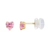 Charming Girl 14k Gold 4 mm Pink Cubic Zirconia Heart Stud Earrings -Fleece Shop 5266325