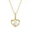 Charming Girl Kids' 14k Gold & Freshwater Cultured Pearl Open Heart Pendant Necklace -Fleece Shop 5471440