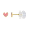 Charming Girl Kids' 14k Gold & Pink Enamel Heart Earrings -Fleece Shop 5471441