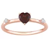 Stella Grace 10k Rose Gold Heart Garnet & White Topaz Stackable Ring 2 Stella Grace 10k Rose Gold Heart Garnet & White Topaz Stackable Ring -Fleece Shop 5563373