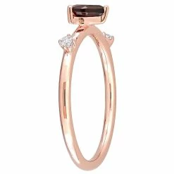 Stella Grace 10k Rose Gold Heart Garnet & White Topaz Stackable Ring -Fleece Shop 5563373 ALT