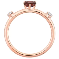Stella Grace 10k Rose Gold Heart Garnet & White Topaz Stackable Ring -Fleece Shop 5563373 ALT2