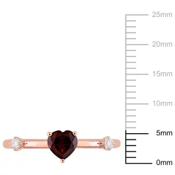 Stella Grace 10k Rose Gold Heart Garnet & White Topaz Stackable Ring -Fleece Shop 5563373 ALT6