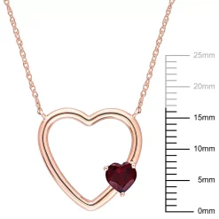 Stella Grace 10k Rose Gold Garnet Open Heart Pendant Necklace -Fleece Shop 5563386 ALT3