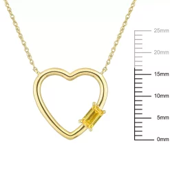 Stella Grace 10k Gold Yellow Sapphire Open Heart Pendant Necklace -Fleece Shop 5563387 ALT3