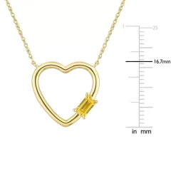 Stella Grace 10k Gold Yellow Sapphire Open Heart Pendant Necklace -Fleece Shop 5563387 ALT4