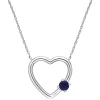 Stella Grace 10k White Gold Sapphire Open Heart Pendant Necklace 1 Stella Grace 10k White Gold Sapphire Open Heart Pendant Necklace -Fleece Shop 5563388