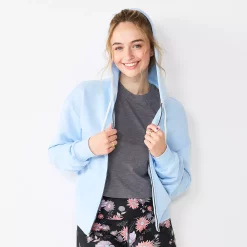 Juniors' SO® Favorite Long Sleeve Zip-Up Hoodie -Fleece Shop 5585853 Harbor Sky