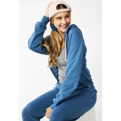 Juniors' SO® Favorite Long Sleeve Zip-Up Hoodie -Fleece Shop 5585853 Union Blue