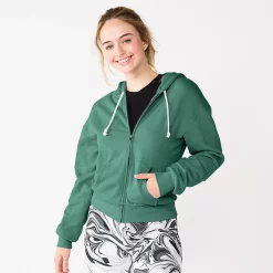 Juniors' SO® Favorite Long Sleeve Zip-Up Hoodie -Fleece Shop 5585853 Windsor Green