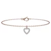 10k Rose Gold Diamond Accent Heart Bracelet
