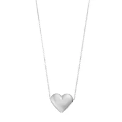 Au Naturale 14k White Gold Puffed Heart Necklace