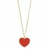 14k Gold Carnelian Heart Pendant Necklace -Fleece Shop 5726573