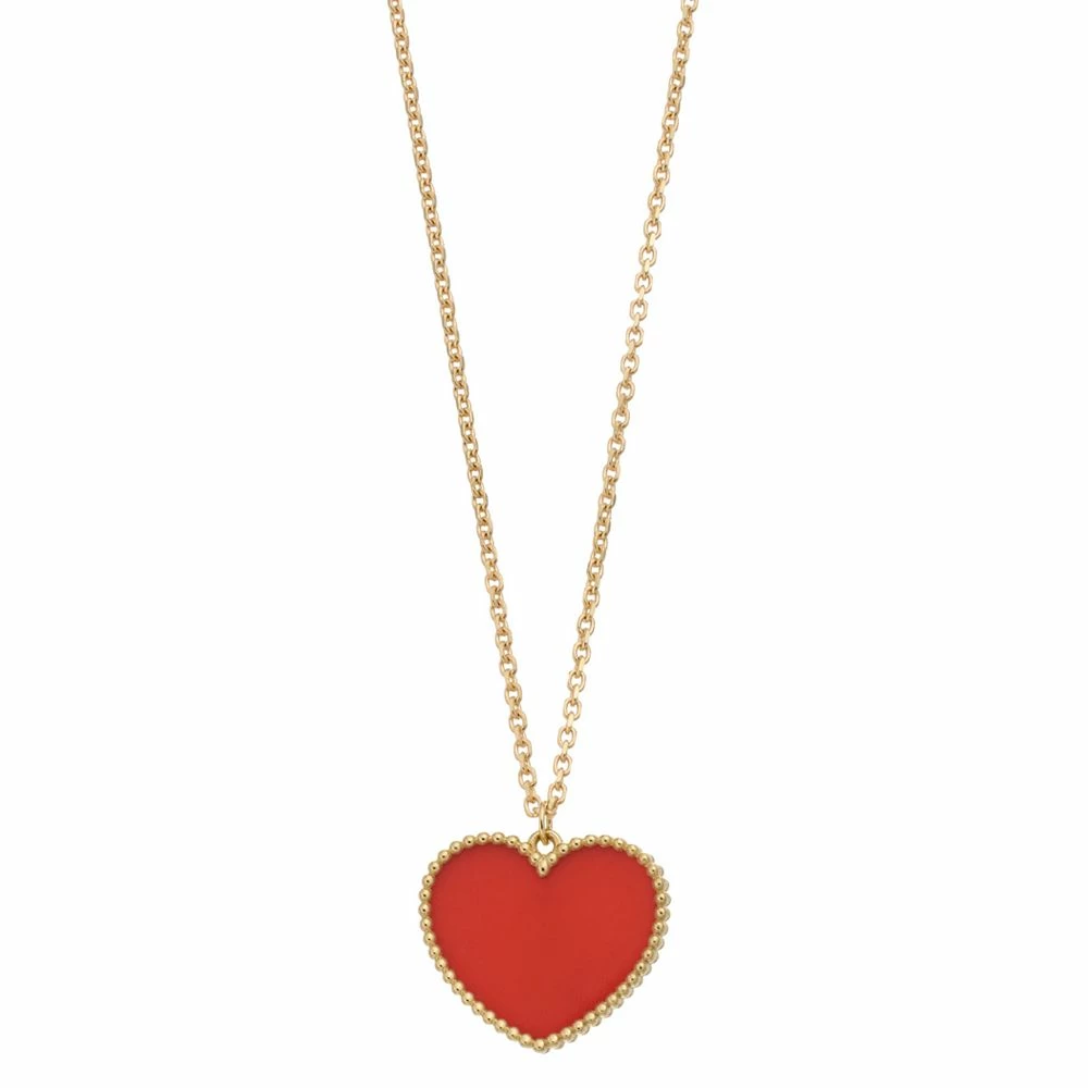 14k Gold Carnelian Heart Pendant Necklace 3 14k Gold Carnelian Heart Pendant Necklace