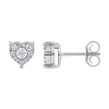10k White Gold 1/5 Carat T.W. Diamond Heart Stud Earrings -Fleece Shop 5749994