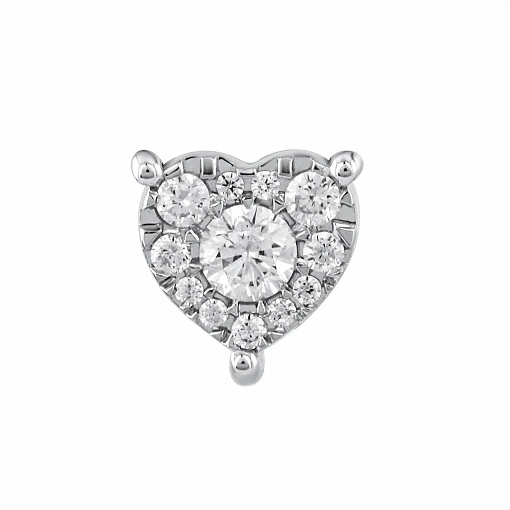 10k White Gold 1/5 Carat T.W. Diamond Heart Stud Earrings 4 10k White Gold 1/5 Carat T.W. Diamond Heart Stud Earrings - Image 2