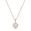 10k Rose Gold 1/4 Carat T.W. Diamond Heart Halo Pendant Necklace -Fleece Shop 5750017