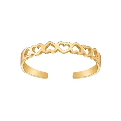 Lila Moon 10k Gold Open Hearts Adjustable Toe Ring