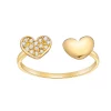 Lila Moon 10k Gold Cubic Zirconia Double Heart Adjustable Toe Ring -Fleece Shop 5766615