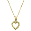 Charming Girl 14k Gold Polished Open Heart Necklace -Fleece Shop 5906494