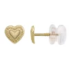 Charming Girl 14k Gold Beaded Heart Stud Earrings -Fleece Shop 5909981