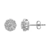 10k White Gold 1 Carat T.W. Diamond Cluster Stud Earrings -Fleece Shop 5925576