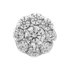 10k White Gold 1 Carat T.W. Diamond Cluster Stud Earrings -Fleece Shop 5925576 ALT