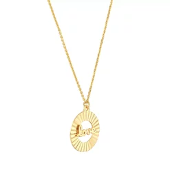 14k Gold "Love" Radiant Disk Adjustable Necklace 5 14k Gold "Love" Radiant Disk Adjustable Necklace -Fleece Shop 5941565 ALT