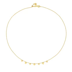 14k Gold Dangle Heart Charm Adjustable Necklace