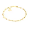 14k Gold Paper Clip Bracelet with Heart Charm -Fleece Shop 5941657
