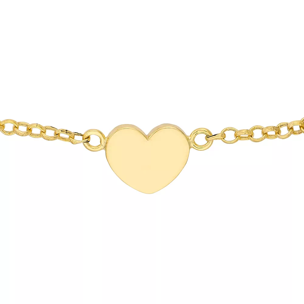 14k Gold Heart Adjustable Rolo Chain Anklet 4 14k Gold Heart Adjustable Rolo Chain Anklet - Image 2