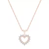 Alyson Layne 14k Gold 1/4 Carat T.W. Diamond Open Heart Pendant Necklace -Fleece Shop 6006756 14k Rose Gold