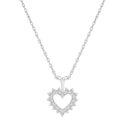 Alyson Layne 14k Gold 1/4 Carat T.W. Diamond Open Heart Pendant Necklace -Fleece Shop 6006756 14k White Gold
