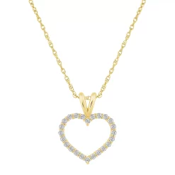 Alyson Layne 14k Gold 1/4 Carat T.W. Diamond Heart Pendant Necklace
