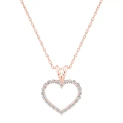 Alyson Layne 14k Gold 1/4 Carat T.W. Diamond Heart Pendant Necklace -Fleece Shop 6006757 14k Rose Gold