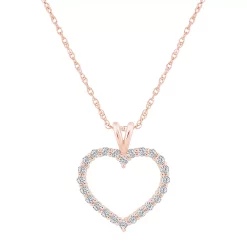 Alyson Layne 14k Gold 1/2 Carat T.W. Diamond Heart Pendant Necklace -Fleece Shop 6006762 14k Rose Gold