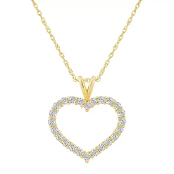 Alyson Layne 14k Gold 3/4 Carat T.W. Diamond Heart Pendant Necklace