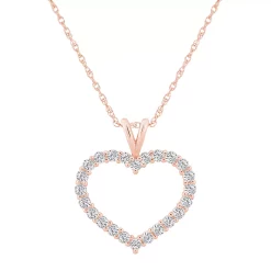 Alyson Layne 14k Gold 3/4 Carat T.W. Diamond Heart Pendant Necklace -Fleece Shop 6006763 14k Rose Gold