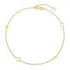 Taylor Grace 10k Gold Open Heart Station Ankle Bracelet -Fleece Shop 6007416