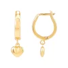 Everlasting Gold 10k Gold Heart Dangle Hoop Earrings 2 Everlasting Gold 10k Gold Heart Dangle Hoop Earrings -Fleece Shop 6016059