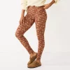 Women's Sonoma Goods For Life® Midrise Leggings -Fleece Shop 6120748 Brown Floral