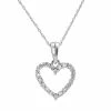 10k White Gold 1/4-ct. T.W. Round-Cut Diamond Heart Pendant -Fleece Shop 736623